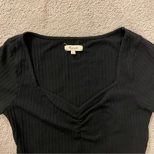 Madewell ribbed top - Black, Small
